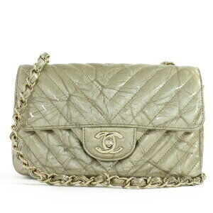 Chanel V stitch chain shoulder bag gold
